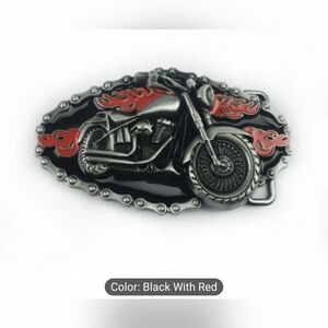 New Motorcycle Belt Buckle with Flames, T3MISB7G
